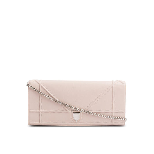 Christian Dior Beige Grained Calfskin Leather Diorama Croisiere Long Wallet on Chain Rovelle Bags