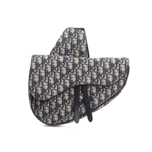 Christian Dior 2022 Navy Oblique Canvas Jacquard Saddle Bag Rovelle Bags