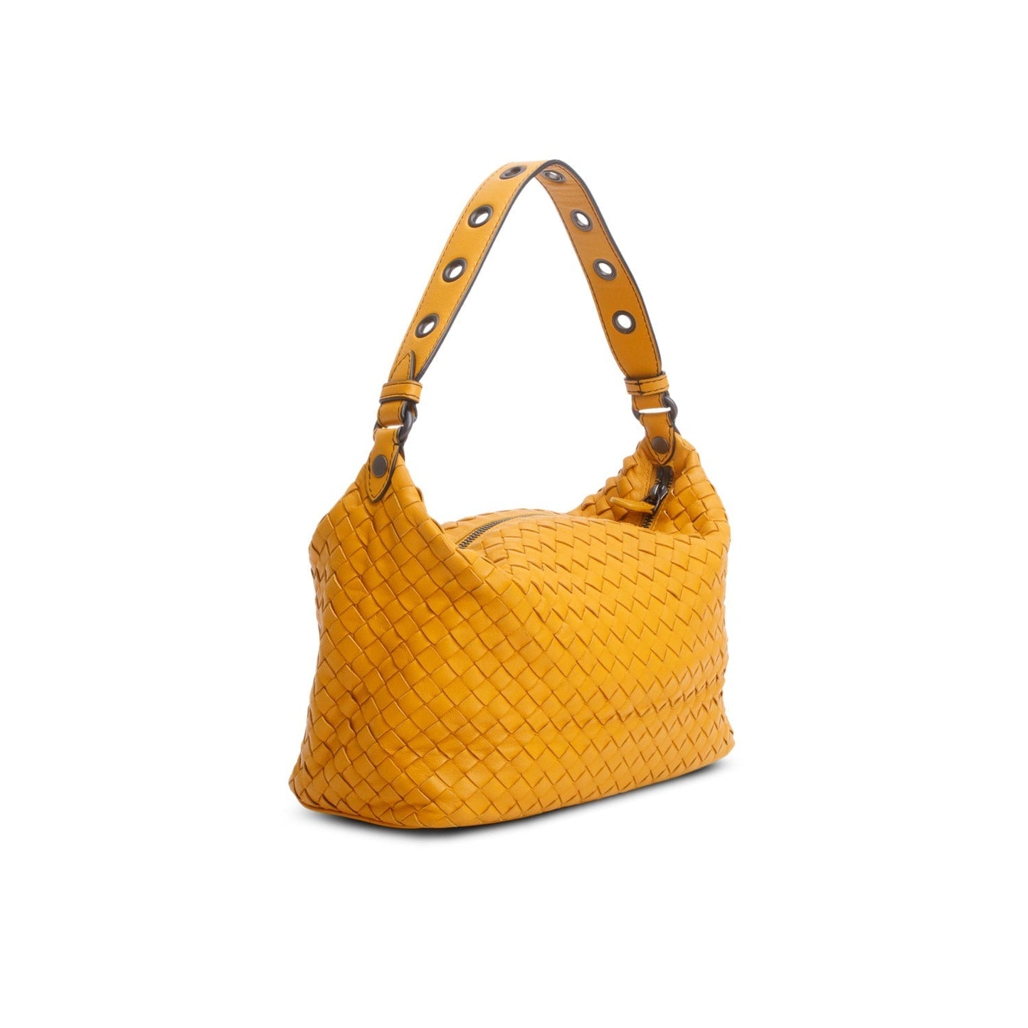 Bottega Veneta Yellow Intrecciato Leather Shoulder Bag