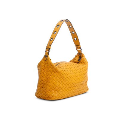 Bottega Veneta Yellow Intrecciato Leather Shoulder Bag