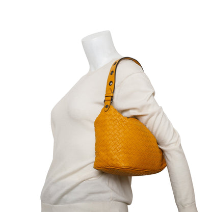 Bottega Veneta Yellow Intrecciato Leather Shoulder Bag