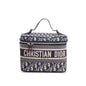 Christian Dior 2020 Navy Oblique Embroidered DiorTravel Vanity Case Rovelle Bags