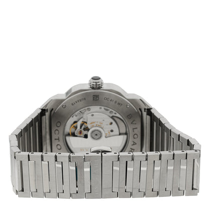 Stainless Steel 41mm Octo Roma Worldtimer Automatic Watch Blue
