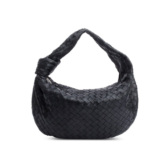 Bottega Veneta Black Nappa Intrecciato Small Jodie Shoulder Bag