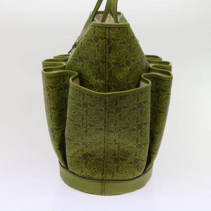 Luxury CELINE Horse Carriage Macadam Canvas Tote Bag Green 64256