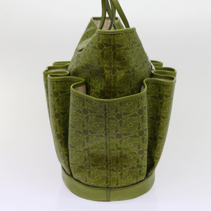 Luxury CELINE Horse Carriage Macadam Canvas Tote Bag Green 64256