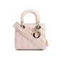 Christian Dior 2024 Pink Cannage Lambskin Leather Small Lady Dior Bag Rovelle Bags