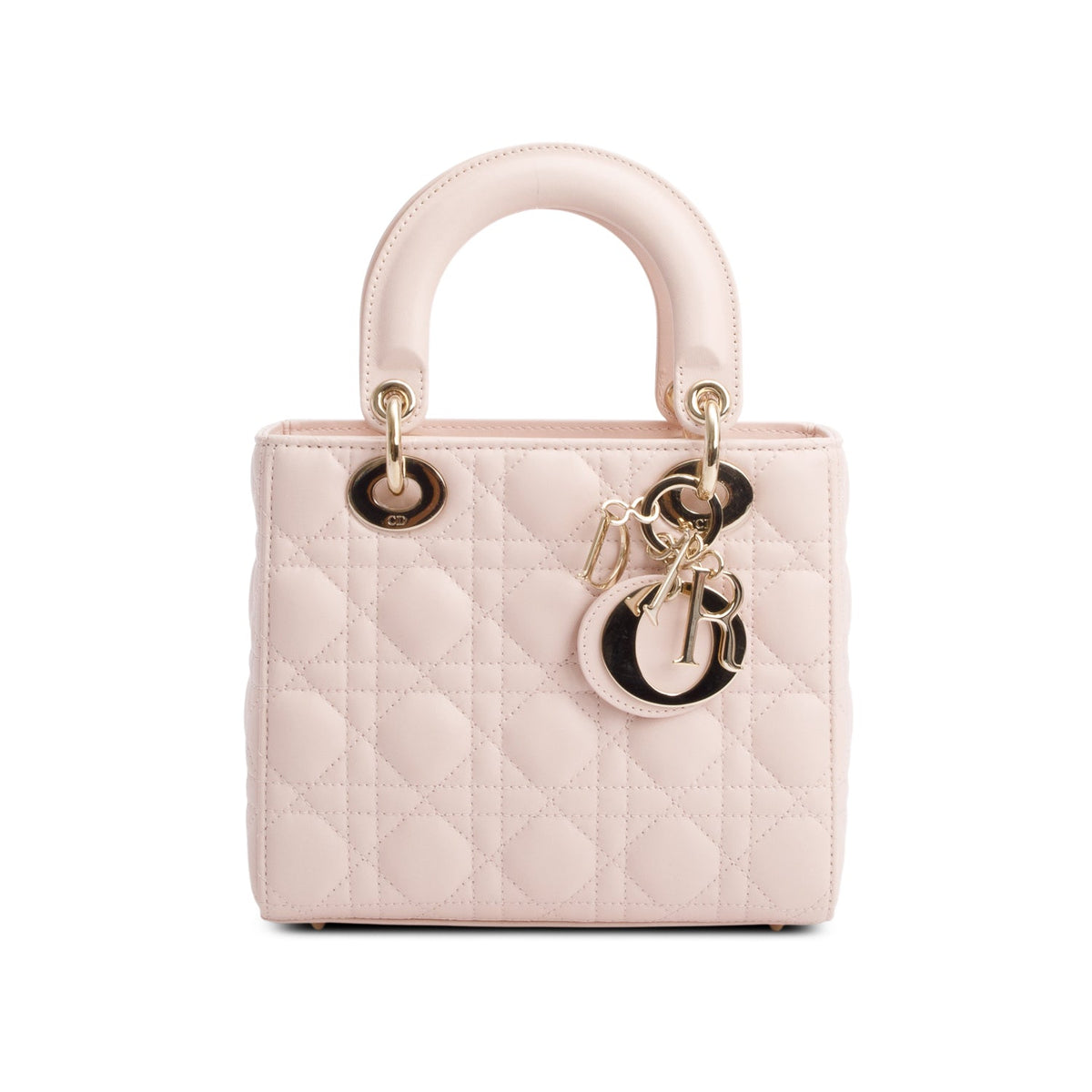 Christian Dior 2024 Pink Cannage Lambskin Leather Small Lady Dior Bag Rovelle Bags