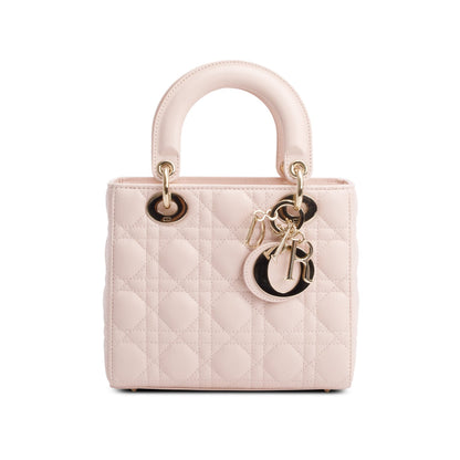 Christian Dior 2024 Pink Cannage Lambskin Leather Small Lady Dior Bag Rovelle Bags