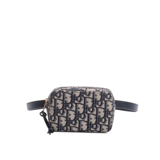 Christian Dior 2020 Navy Oblique Pouch Belt Bag Rovelle Bags