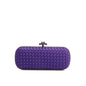 Bottega Veneta Purple Satin Ayers Intreccio Impero Stretch Knot Clutch