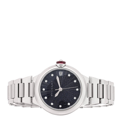 Stainless Steel Diamond 33mm Blue Aventurine Lucea Automatic Watch
