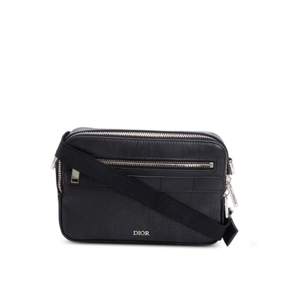 Christian Dior 2022 Black Oblique Galaxy Leather Safari Messenger Pouch Rovelle Bags