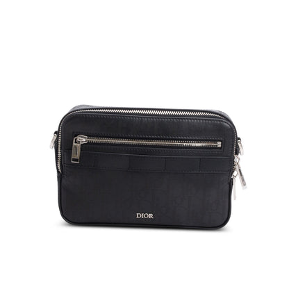 Christian Dior 2022 Black Oblique Galaxy Leather Safari Messenger Pouch Rovelle Bags