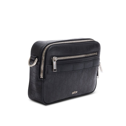 Christian Dior 2022 Black Oblique Galaxy Leather Safari Messenger Pouch Rovelle Bags