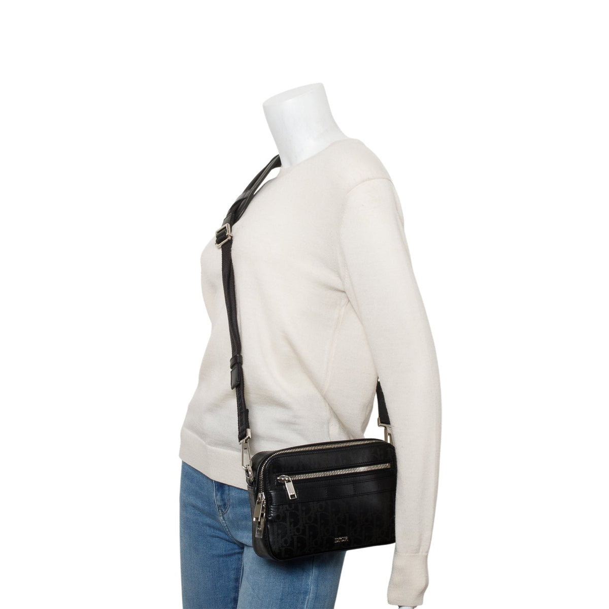 Christian Dior 2022 Black Oblique Galaxy Leather Safari Messenger Pouch Rovelle Bags