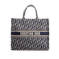 Christian Dior Ecru and Blue Dior Oblique Embroidery Large Book Tote Rovelle Bags