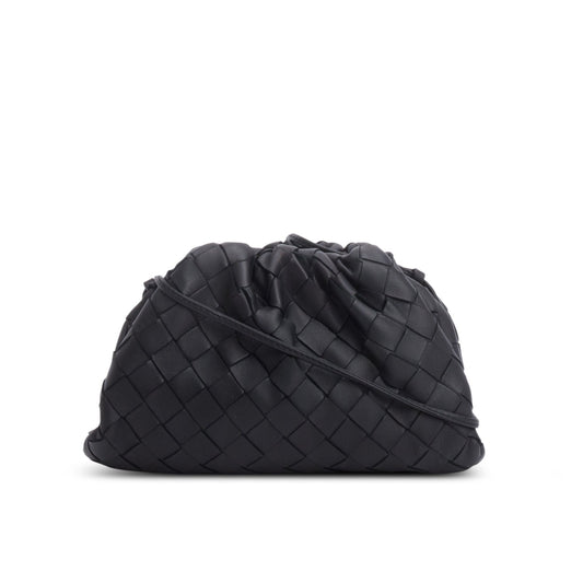 Bottega Veneta Blsck Calfskin Intrecciato Leather The Mini Pouch