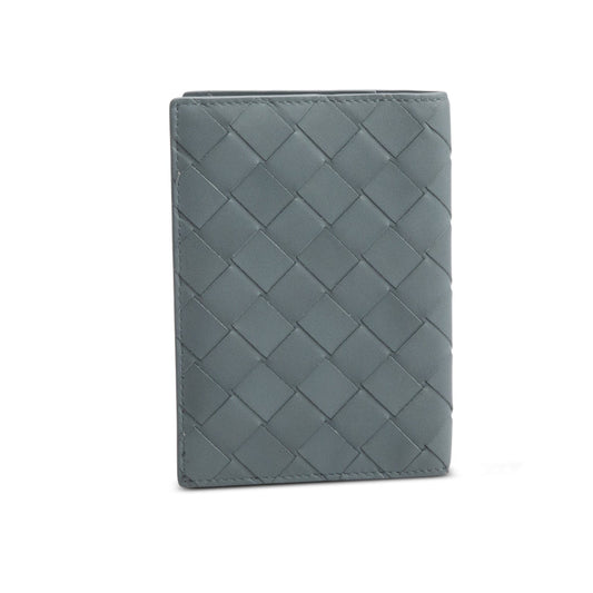 Bottega Veneta Grey Intrecciato Leather Passport Case