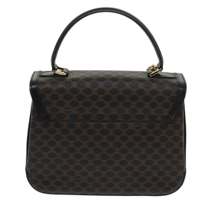 Luxury CELINE Macadam Canvas Hand Bag PVC Brown Black 64713A