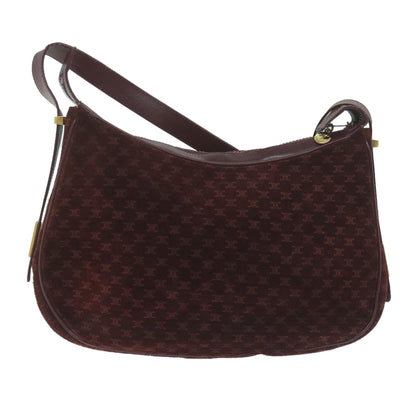 Luxury CELINE Macadam Canvas Shoulder Bag Red 64736