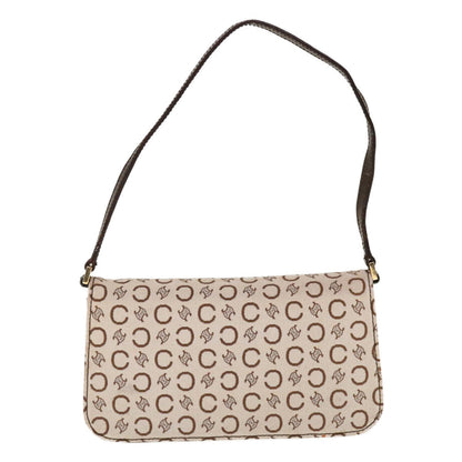 Luxury CELINE C Macadam Canvas Shoulder Bag Beige Brown 64803