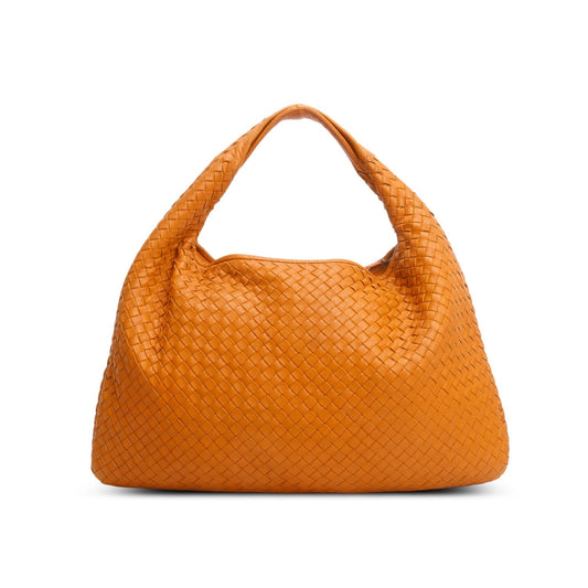 Bottega Veneta Orange Nappa Intrecciato Large Veneta Hobo