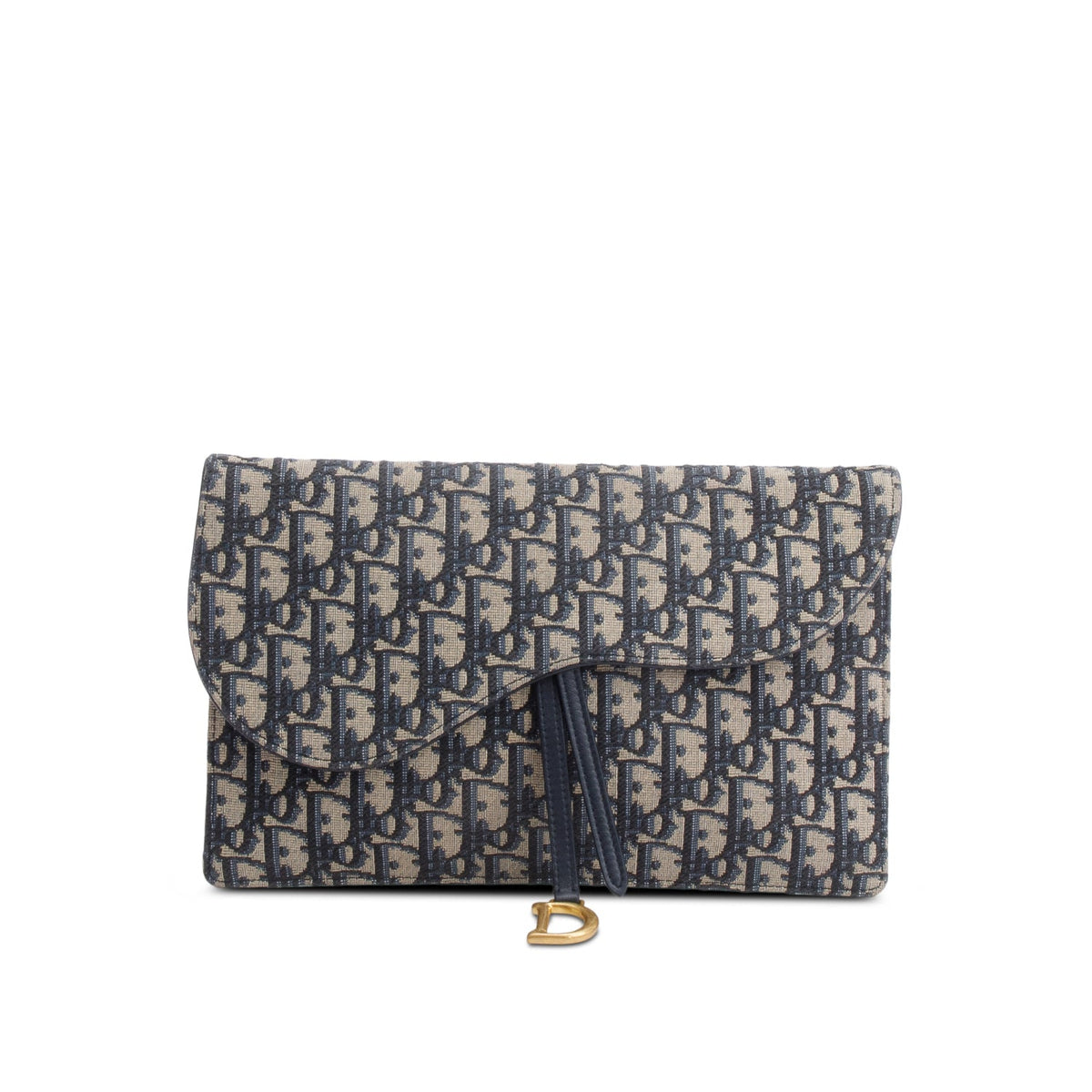 Christian Dior 2024 Blue Oblique Jacquard Canvas Saddle Pouch Rovelle Bags