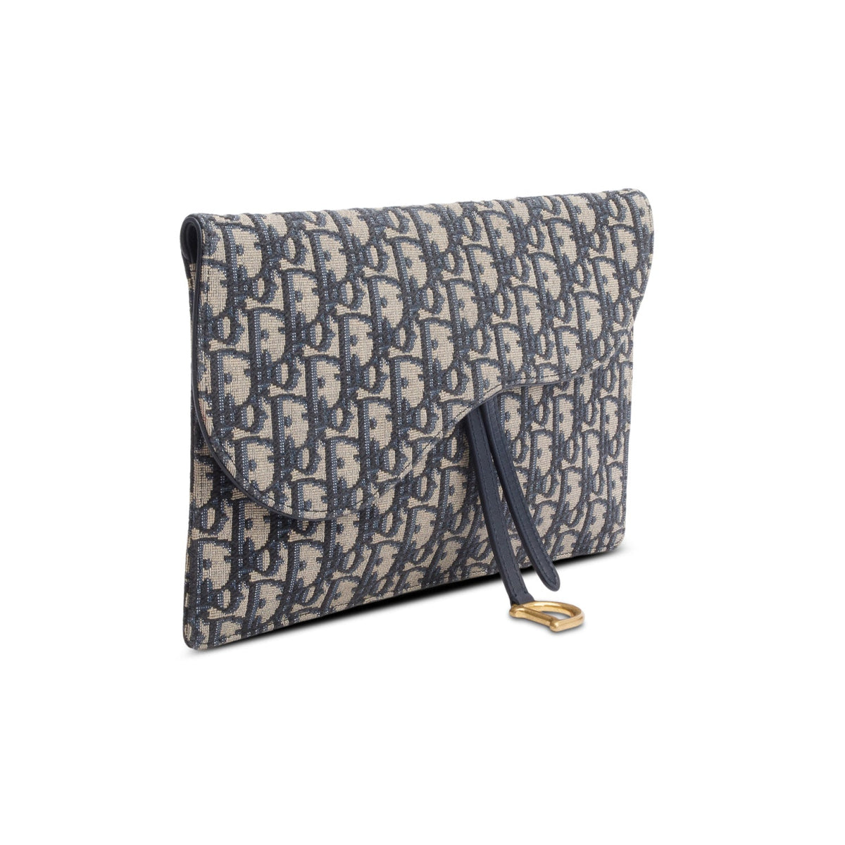 Christian Dior 2024 Blue Oblique Jacquard Canvas Saddle Pouch Rovelle Bags