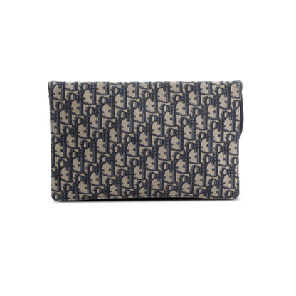 Christian Dior 2024 Blue Oblique Jacquard Canvas Saddle Pouch Rovelle Bags