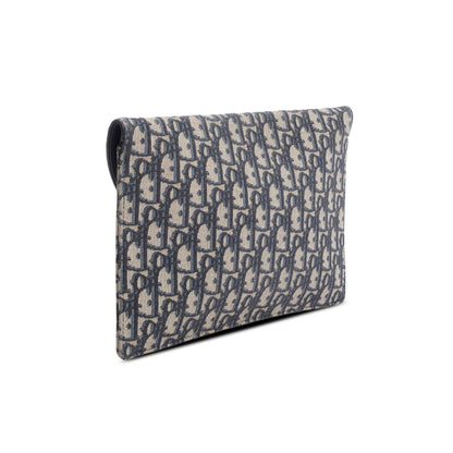 Christian Dior 2024 Blue Oblique Jacquard Canvas Saddle Pouch Rovelle Bags