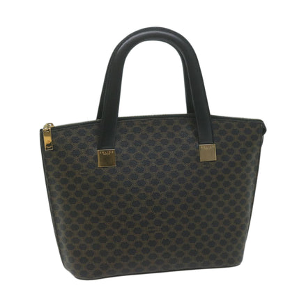 Luxury CELINE Macadam Canvas Hand Bag PVC Brown Black 64963