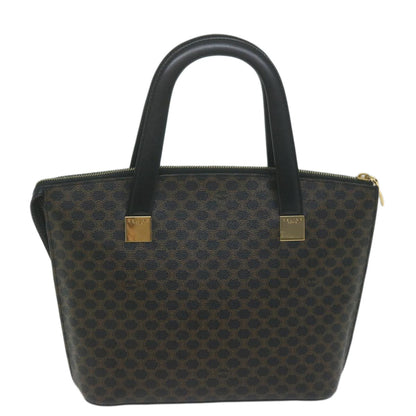 Luxury CELINE Macadam Canvas Hand Bag PVC Brown Black 64963