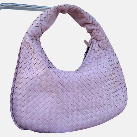 Bottega Veneta Veneta Hobo Medium Lilac Lavender Intrecciato Leather Bag 40cm