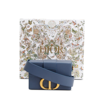 Christian Dior 2020 Blue Leather 30 Montaigne Box Bag Rovelle Bags