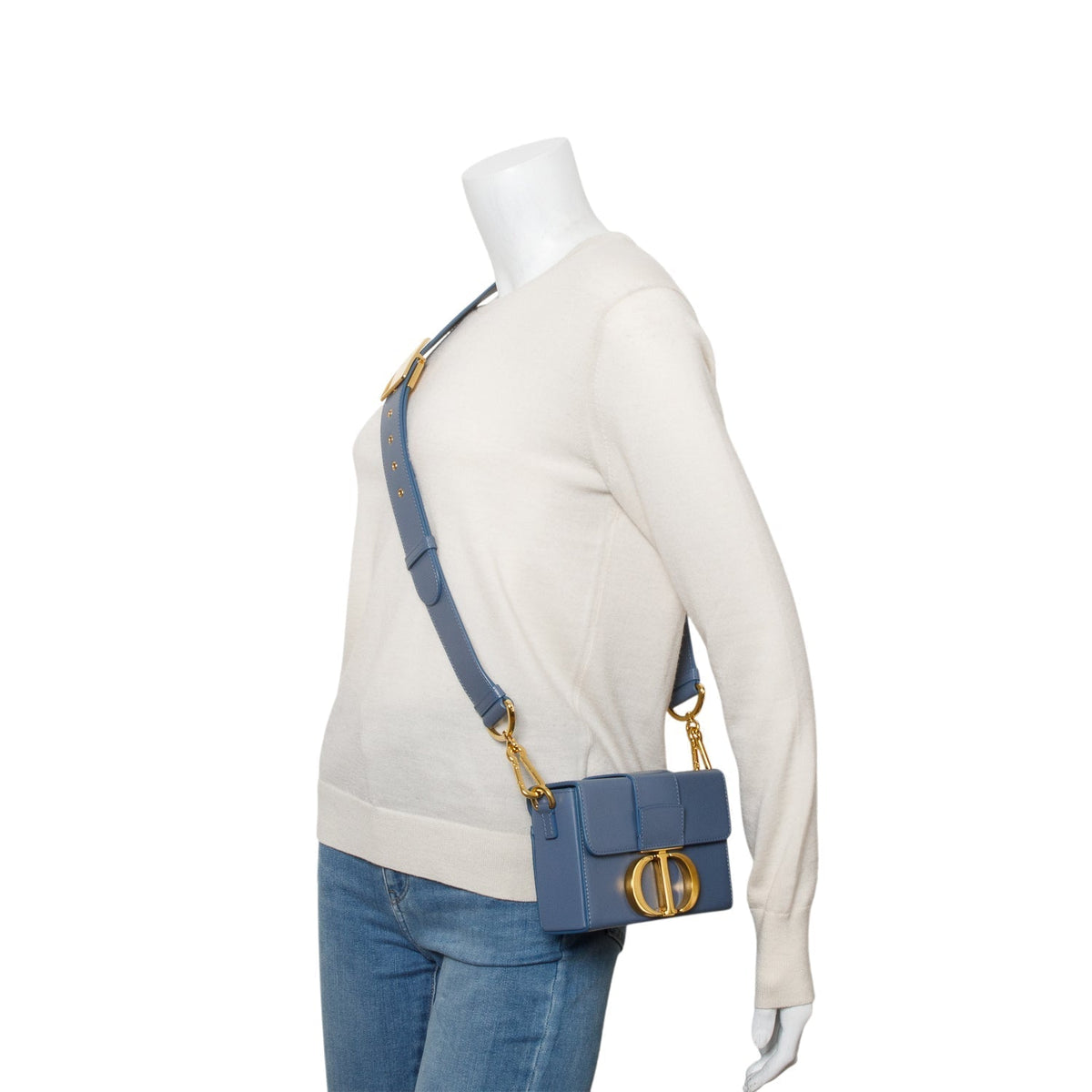 Christian Dior 2020 Blue Leather 30 Montaigne Box Bag Rovelle Bags