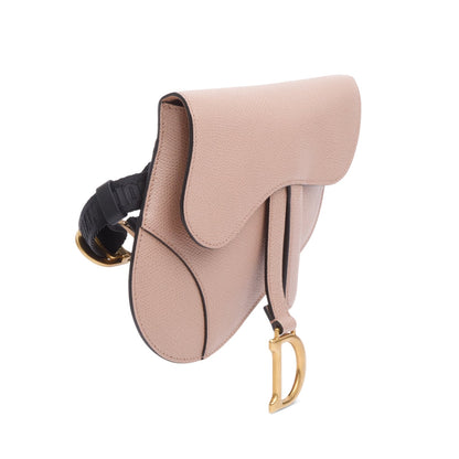Christian Dior Pink Grained Calfskin Saddle Belt Bag Rovelle Bags