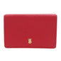 BURBERRY Bifold Wallet Calfskin Red logoMetal tri-fold Women
