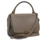 Luxury CELINE Trapeze Hand Bag Leather 2way Gray 65125