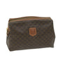 Luxury CELINE Macadam Canvas Pouch PVC Leather Brown 65262