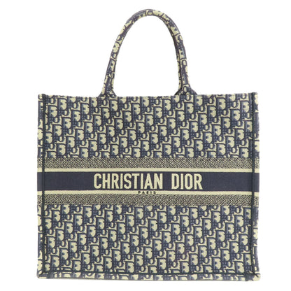 Christian Dior Tote Bag canvas Navy book tote large Women Rovelle Bags