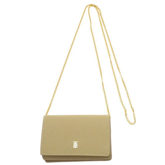 BURBERRY Coin case Calfskin beige Coin Chain Wallet Women