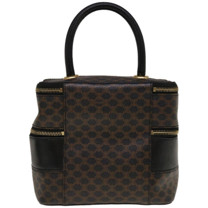 Luxury CELINE Macadam Canvas Vany Cosmetic Pouch PVC Leather Black 65328A