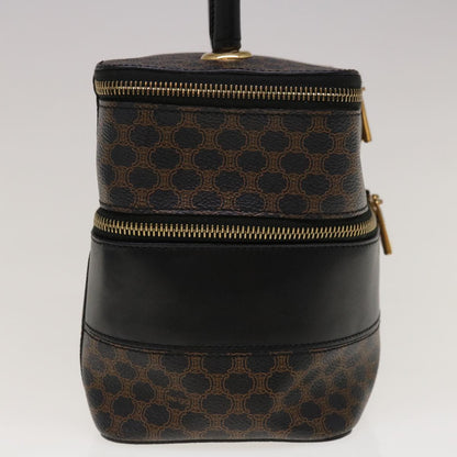 Luxury CELINE Macadam Canvas Vany Cosmetic Pouch PVC Leather Black 65328A