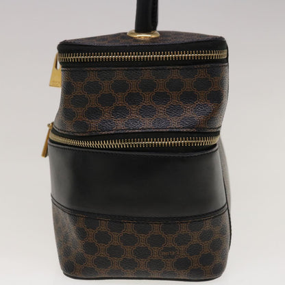 Luxury CELINE Macadam Canvas Vany Cosmetic Pouch PVC Leather Black 65328A