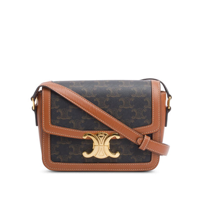 Celine 2022 Brown Triomphe Canvas Teen Triomphe Bag