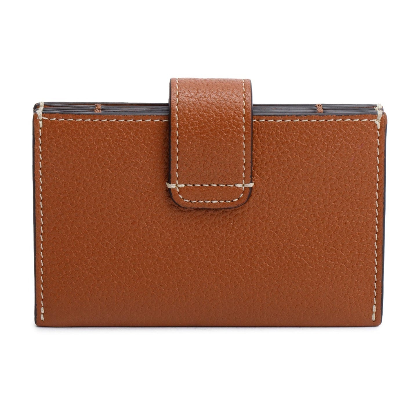 Celine 2025 Tan Supple Grained Calfskin Leather Accordeon Card Holder Nino