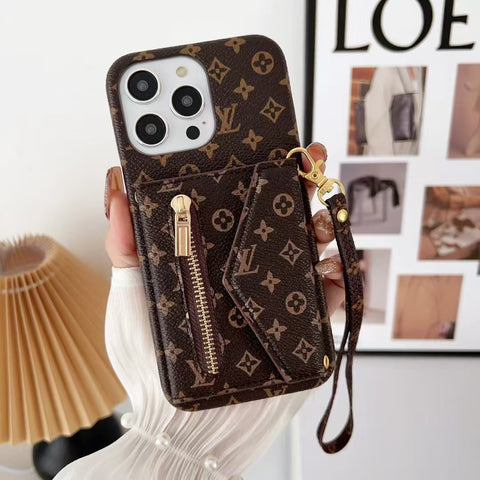 Tri-fold zipper phone case for samsung
