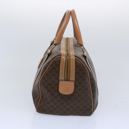 Luxury CELINE Macadam Canvas Boston Bag PVC Brown 65586