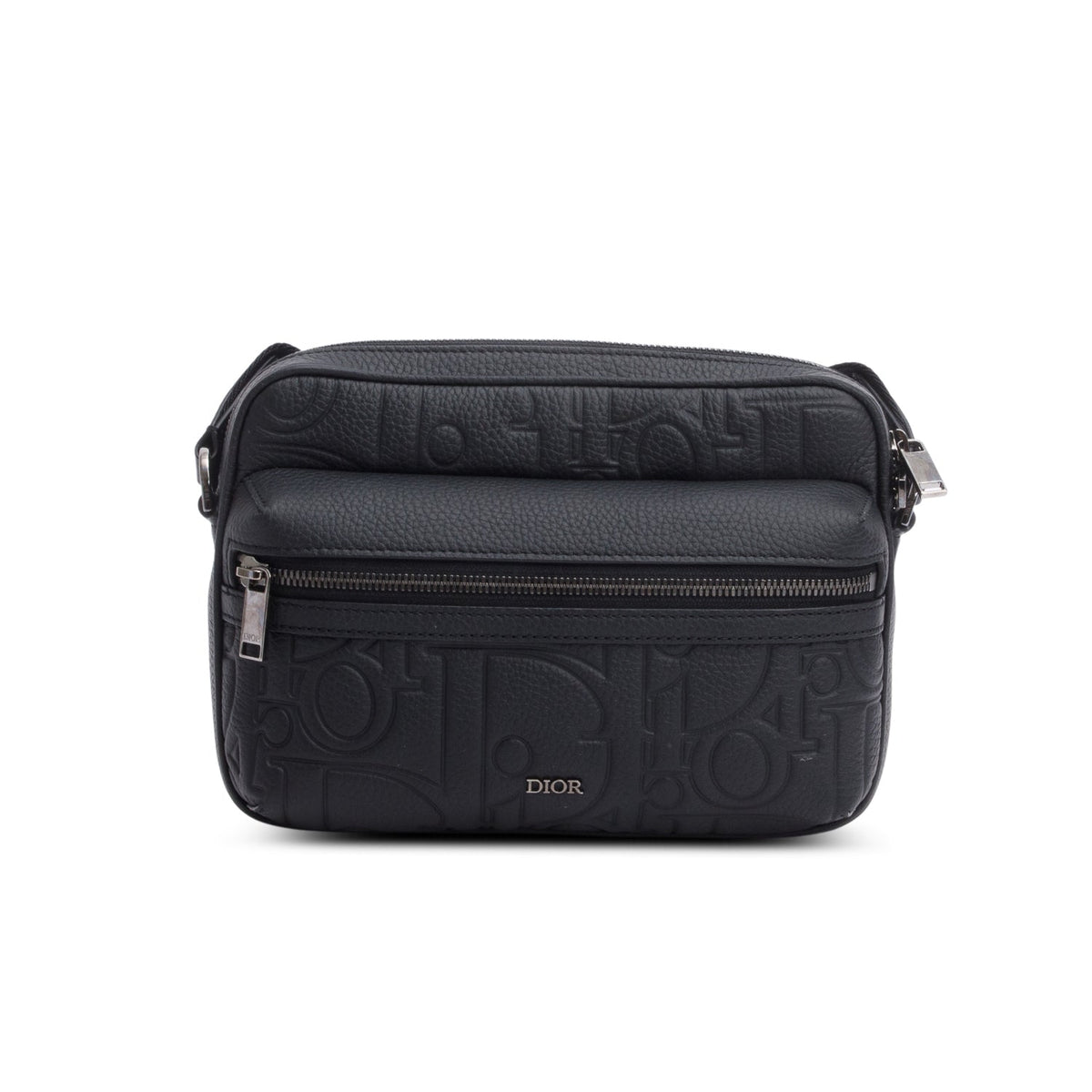 Christian Dior 2024 Black Embossed Calfskin Rider 2.0 Zipped Messenger Bag Rovelle Bags